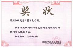 2009年度湖州行業(yè)信用評(píng)比優(yōu)